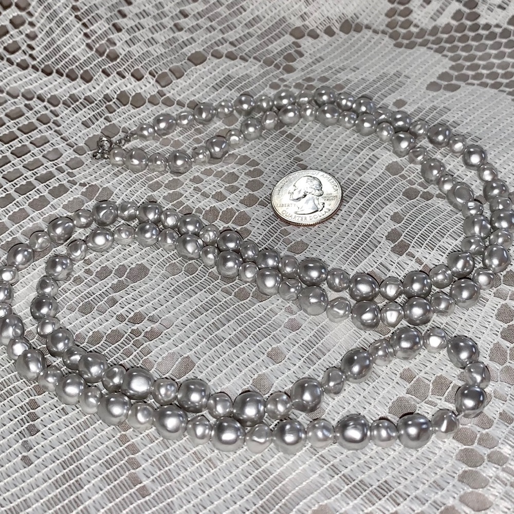 Trifari Necklace Circa 1975 Silver Pearl Jewelry